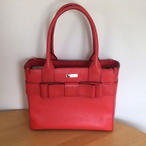 Red Kate Spade Bow tote bag